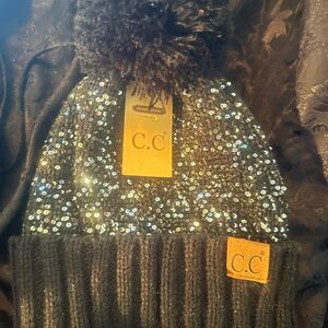 C.C Kids Sequin Black Beanie